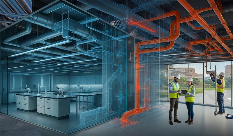 As-Built BIM Modeling & MEP Coordination  University Laboratory