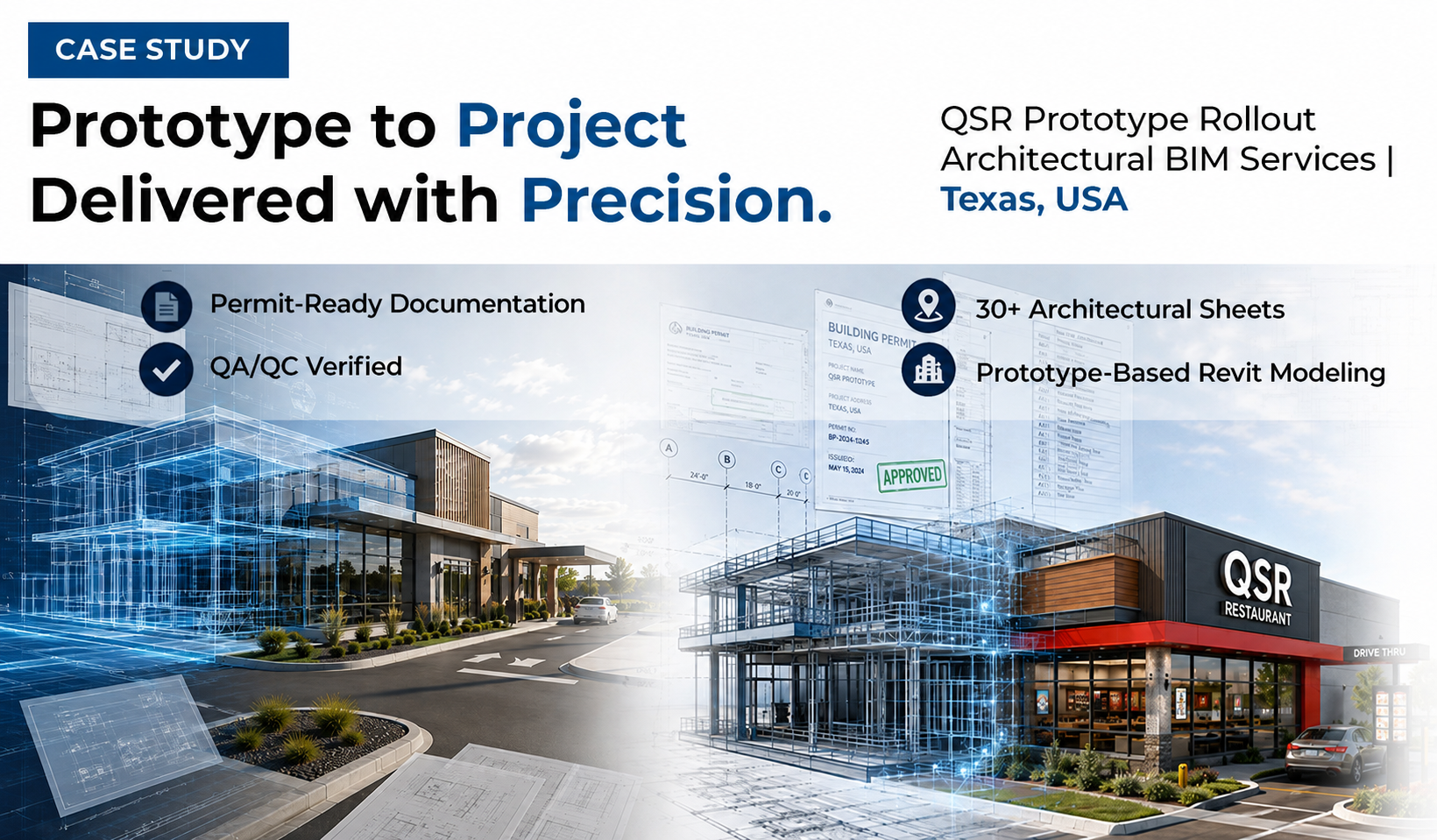 Prototype-Based Revit Modeling & Full Sheet Set Update for a QSR Rollout Project