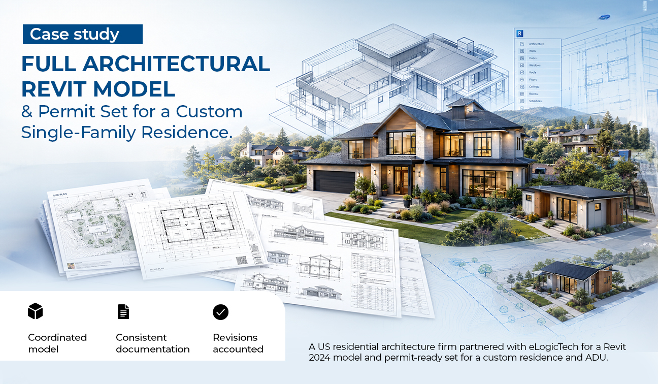 Full Architectural Revit Model & Permit Set for a Custom Single-Family Residence
